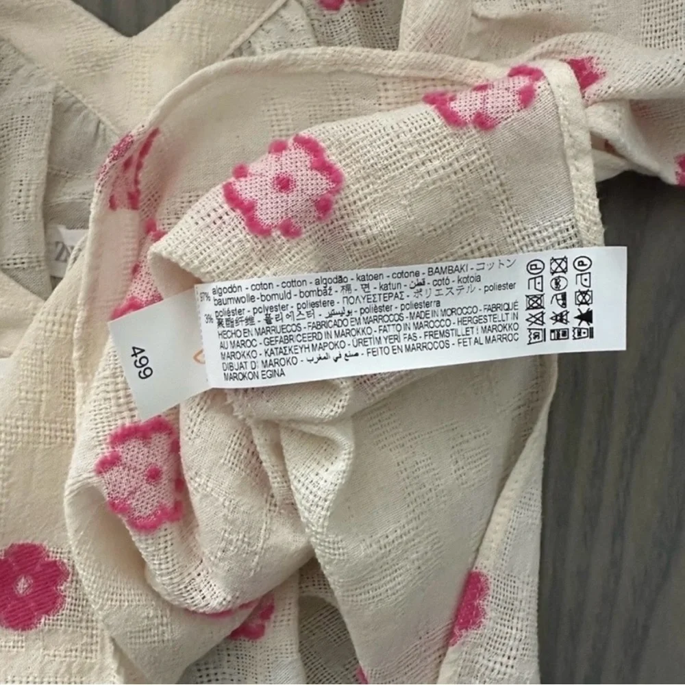 ZARA TODDLER GIRL FLORAL EMBROIDERED SHIRT & SHORTS